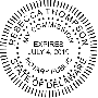 Delaware Round Pink Notary Seal