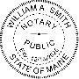 Maine Round Pink Notary Seal