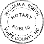 North Carolina Round Pink Notary Seal