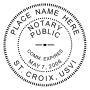 U.S. Virgin Islands Round Pink Notary Seal