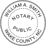 North Carolina Round Notary Seal - Choose Stamp or Embosser