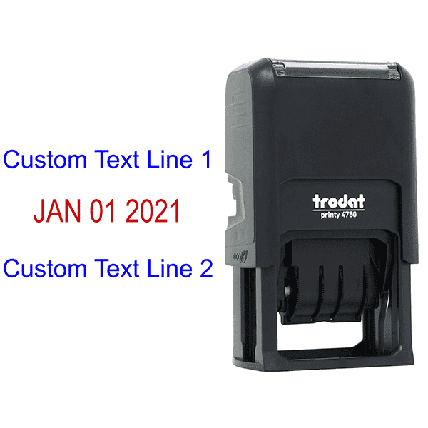 Self-Inking Top and Bottom Line Custom Date Stamp