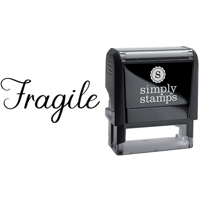 Fragile in Elegant Script Lettering Business Stamp