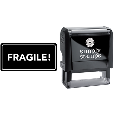 Rounded Rectangle Fragile Business Stamp