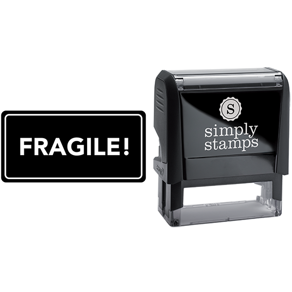 Rounded Rectangle Fragile Business Stamp