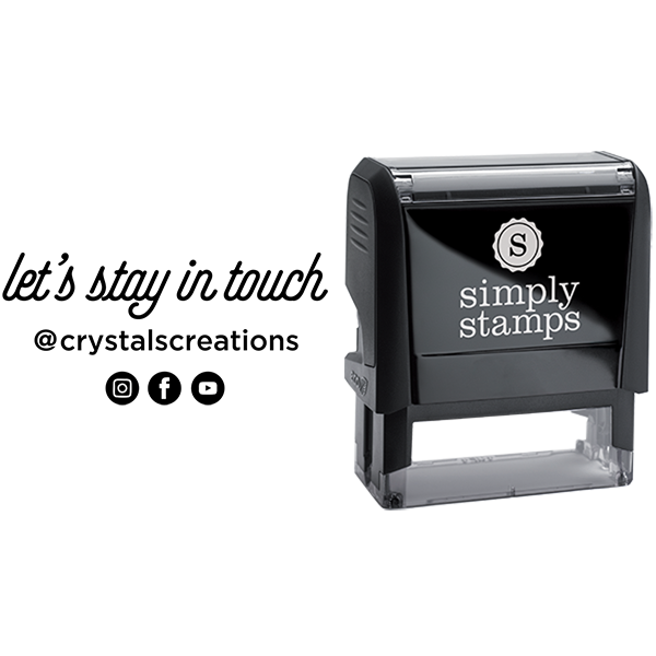 Let's Stay in Touch Custom Social Media Business Stamp