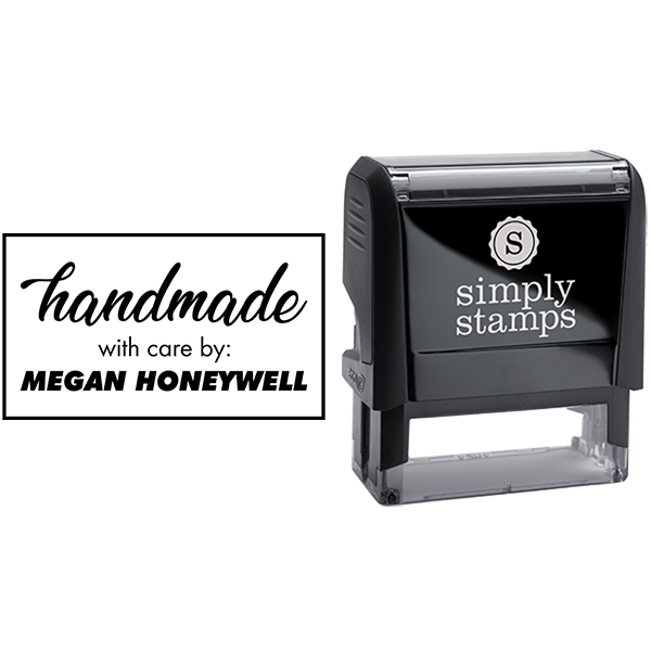Handmade with Care by Custom Name Business Stamp