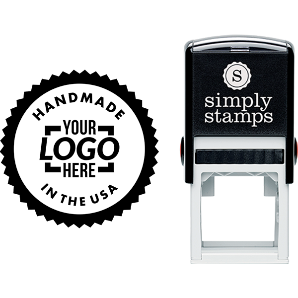 Handmade in the USA Custom Logo Business Stamp