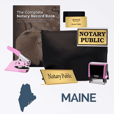 Maine Pink Deluxe Notary Kit