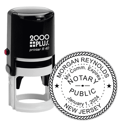 New Jersey Round Notary Stamp - alternate view