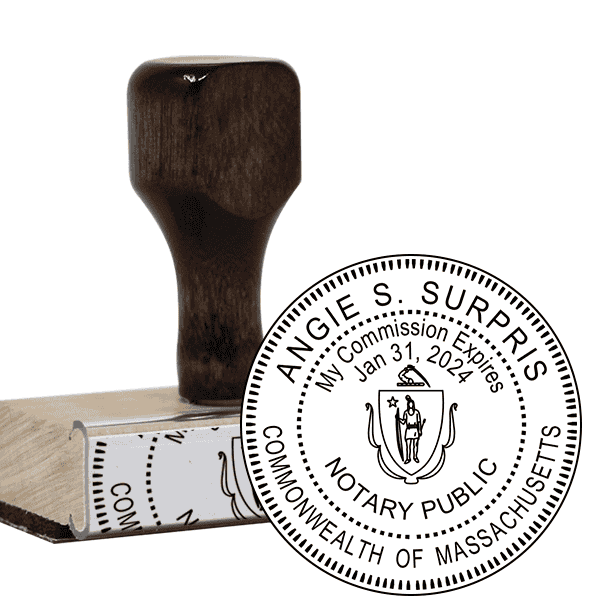 Notary Round Stamp | Wood Handle