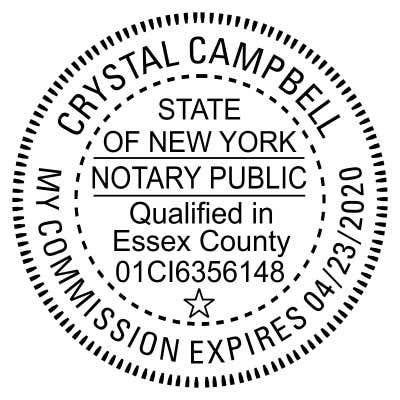 New York with County and Expiration Round Notary Stamp - alternate view
