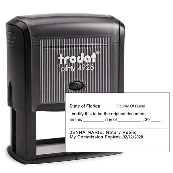 Original Document Notary Stamp Body and Design