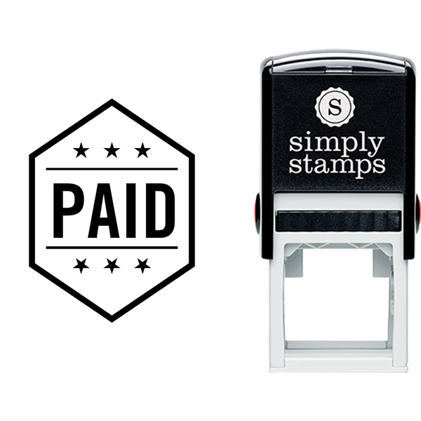 Hexagon with Stars Paid Business Stamp