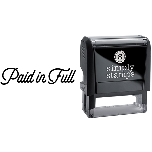 Paid in Full with Script Text Business Stamp