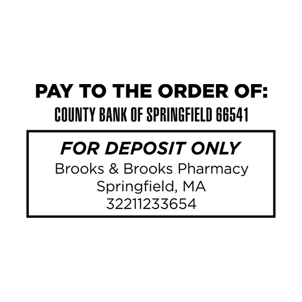 Custom Pay to the Order of With Box Financial Stamp