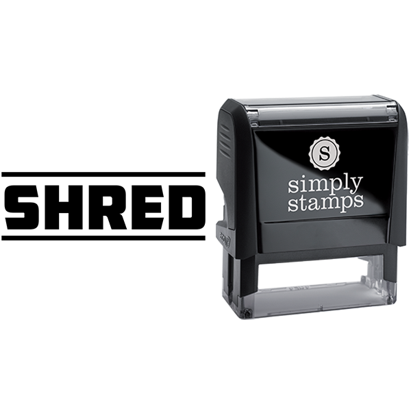 Shred in Sharp Lettering Business Stamp