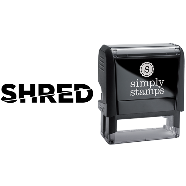 Shred with Text Sliced Business Stamp