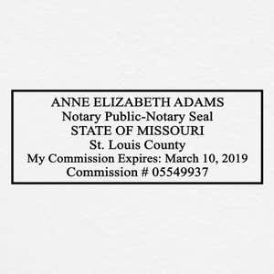 Missouri Notary Rectangle Impression on paper