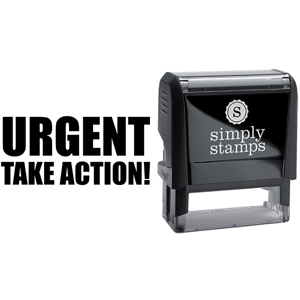 Bold Urgent Take Action Business Stamp