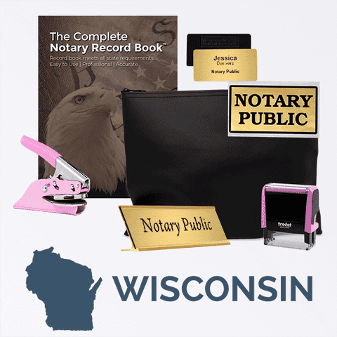 Wisconsin Pink Deluxe Notary Kit